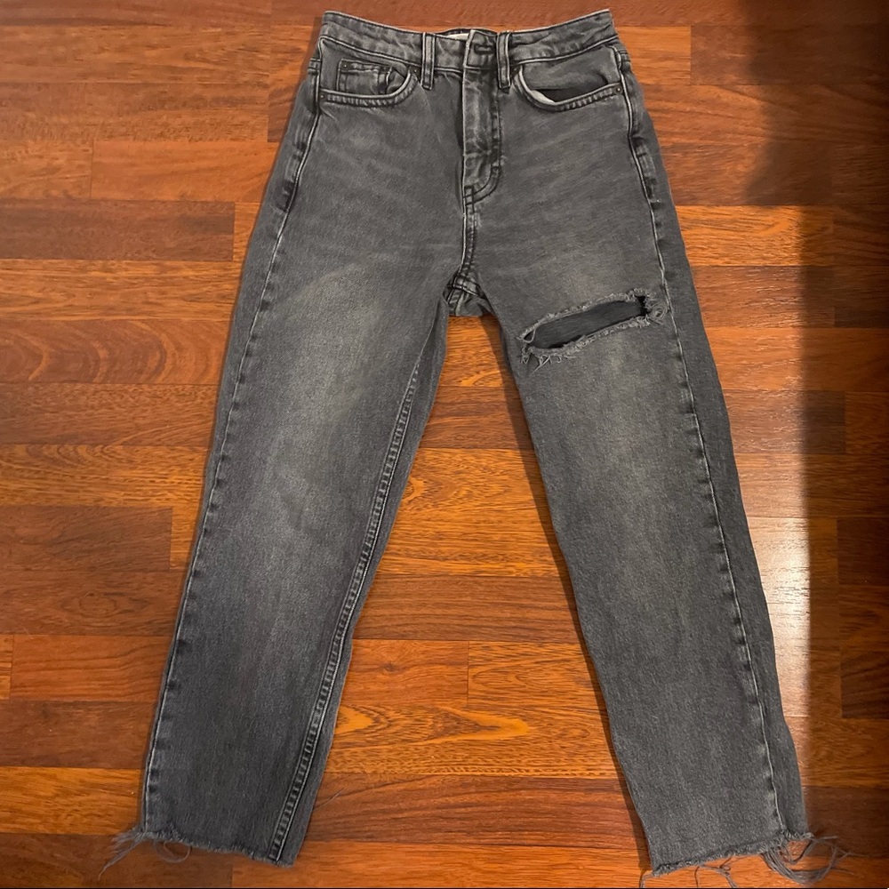 TOPSHOP straight jeans (washed denim black)